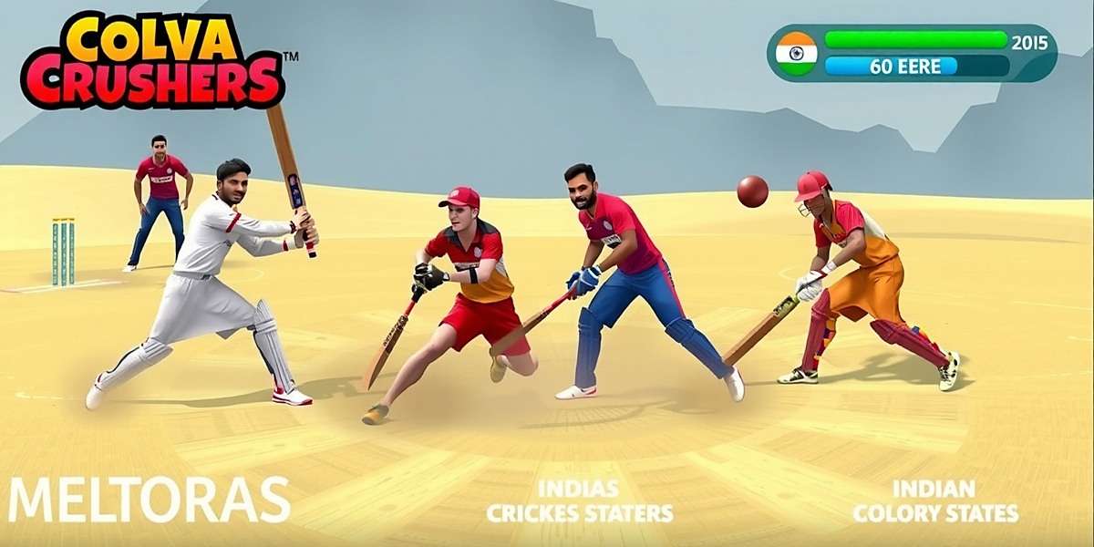Colva Crushers Multiplayer Gameplay Colva Crushers multiplayer mode showing players from different Indian states competing in a beach cricket match